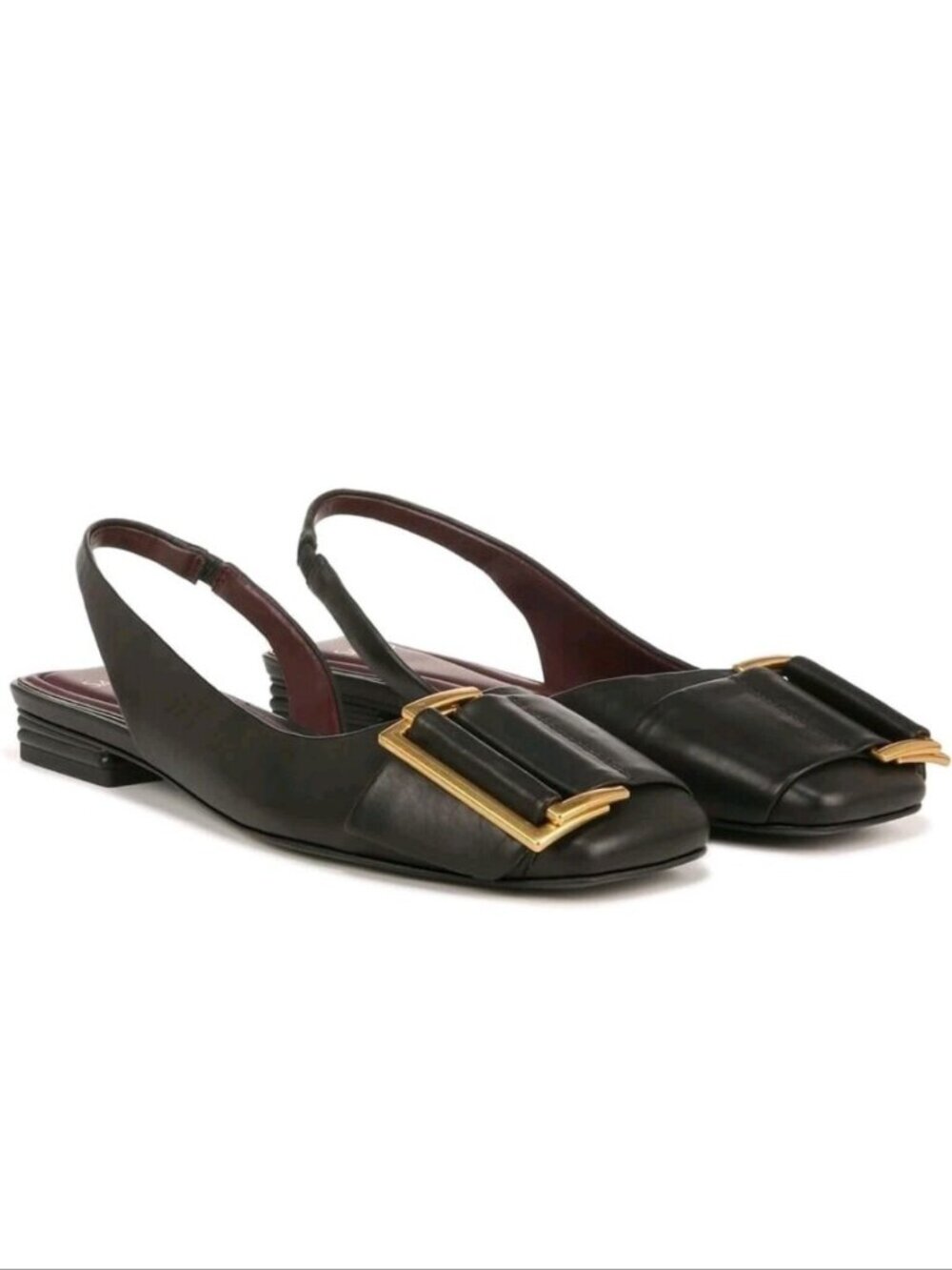 SARTO BY FRANCO SARTO Tracy Slingback Square Toe Flat In Black. Sz: 6.5